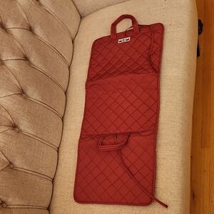 Henri Bendel Mauve/Cranberry Quilted Cosmetic Travel Case